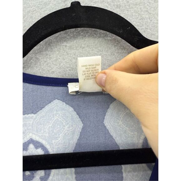 Cache Dress Blue White Print 3/4 Sleeve Sheath Dress Women's XL - Picture 4 of 8